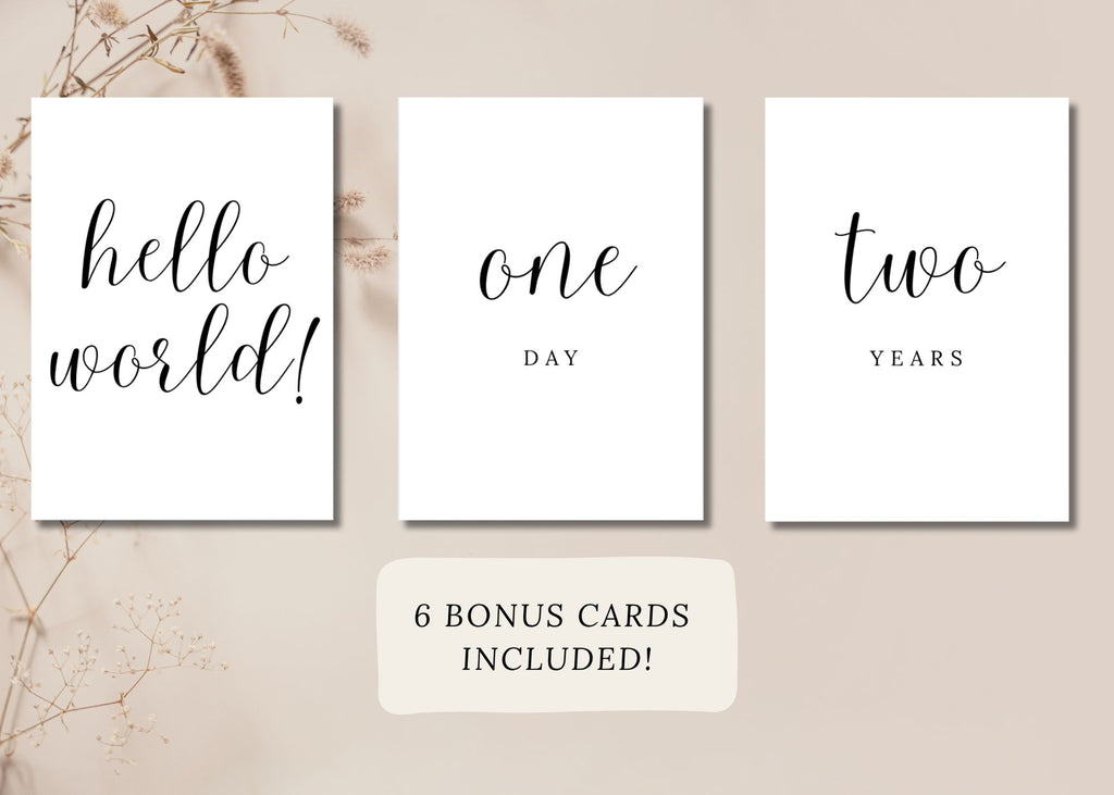 0–2 Year Baby Milestone Cards in Black & White (Full Set) - Marina's Mama Designs