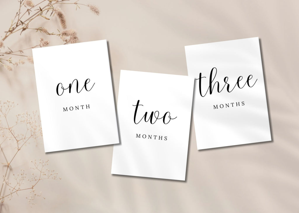 0–2 Year Baby Milestone Cards in Black & White (Full Set) - Marina's Mama Designs
